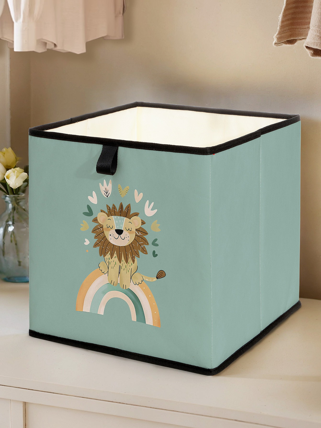 Closet Organizer Baby - Cute Lion Rainbow Print Foldable Storage