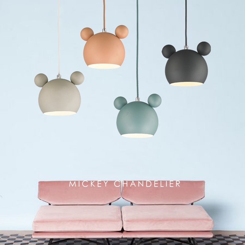 Baby Nursery Light - Modern Mickey Pendant Lights Colorful Iron