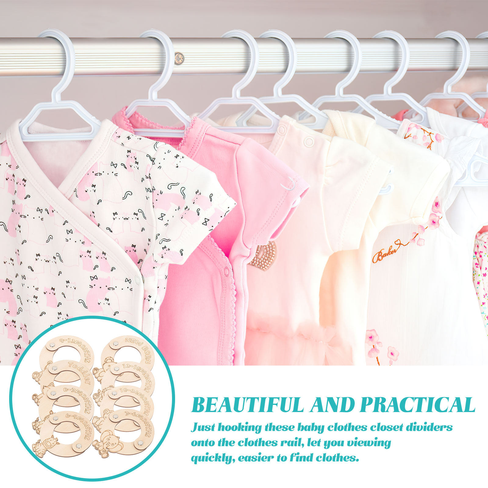 Closet Organizer Baby - 8Pcs Baby Clothes Organizer Wooden Size
