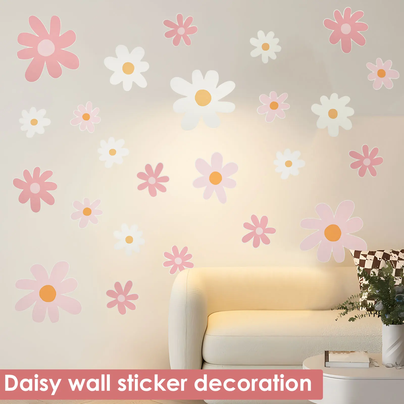 Baby Nursery Plants - 12 Sheets Cute Daisy Floral Wall