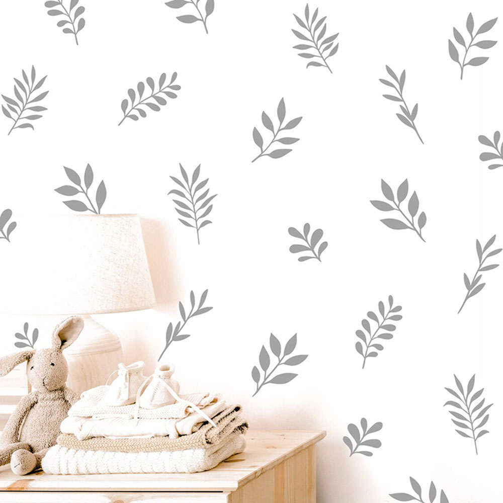 Baby Nursery Plants - 41Pcs Botanical Leaf Wall Sticker Playroom