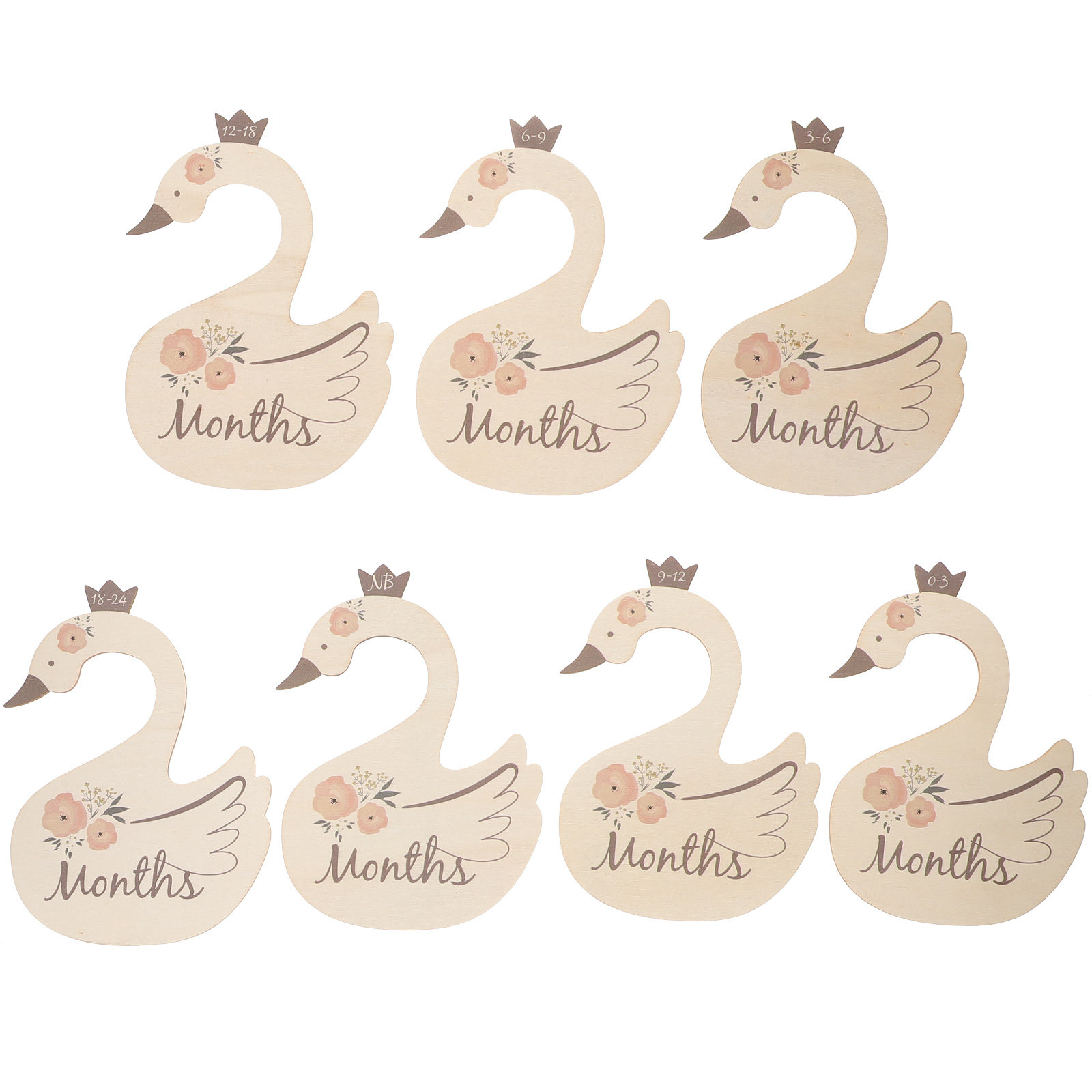 7Pcs Swan Baby Clothes Size Di - Closet Organizer Baby 评论和价格