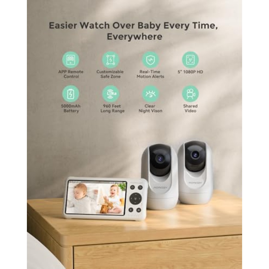 Smart WiFi baby monitor for ho - Baby Monitor Split Screen 评论和价格