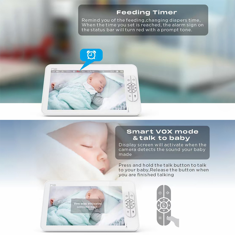 7.0 Inch Video Baby Monitor 10 - Baby Monitor Split Screen 评论和价格