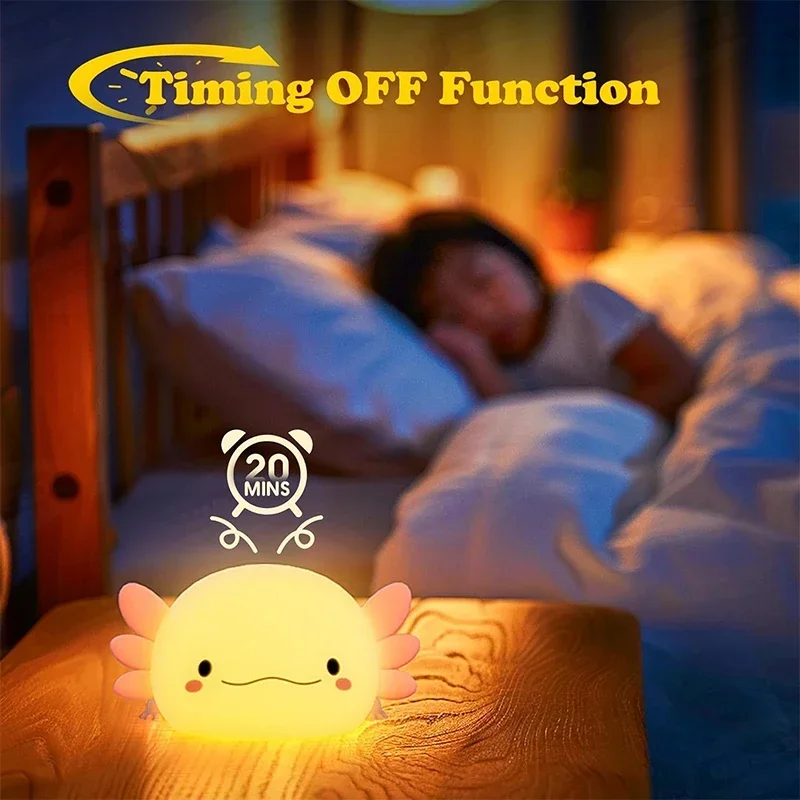 Cute Axolotl Night Light Silic - Baby Nursery Light 评论和价格