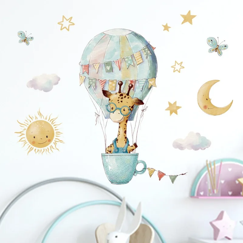 Cartoon Giraffe Wall Stickers  - Baby Nursery Wallpaper Girl 评论和价格