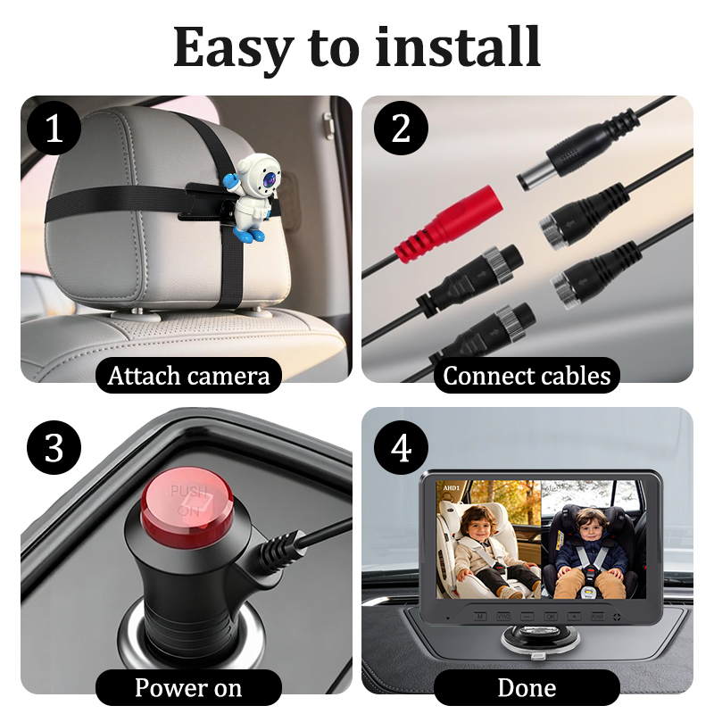 Plug & Play Baby Car Camera fo - Baby Monitor Split Screen 评论和价格
