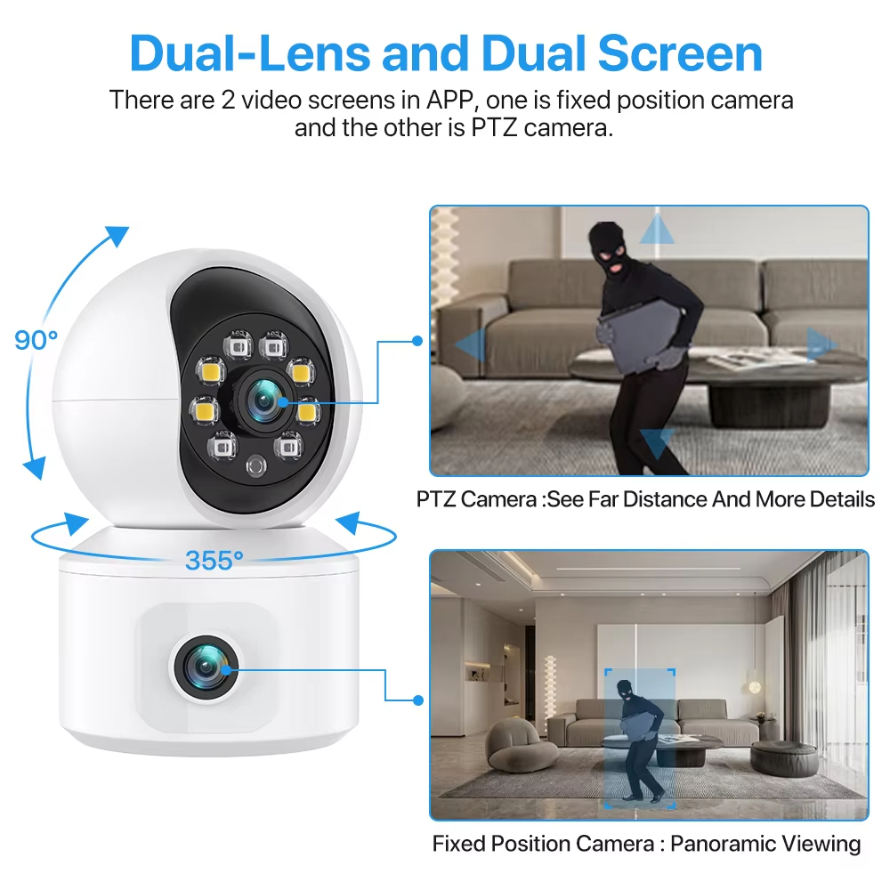 6MP ICSEE WiFi IP Camera Dual  - Baby Monitor Split Screen 评论和价格