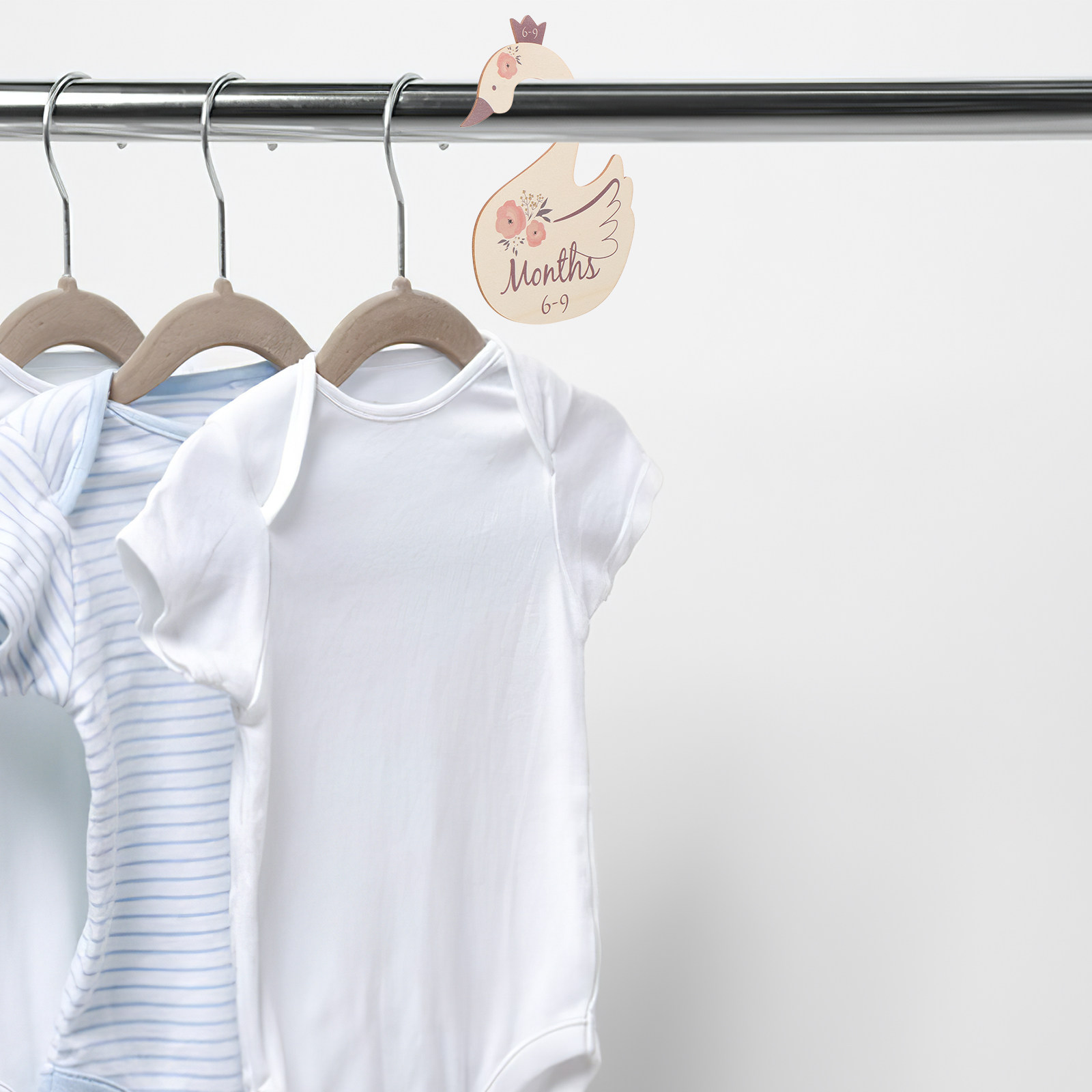 7Pcs Wooden Swan Closet Divide - Closet Organizer Baby 评论和价格