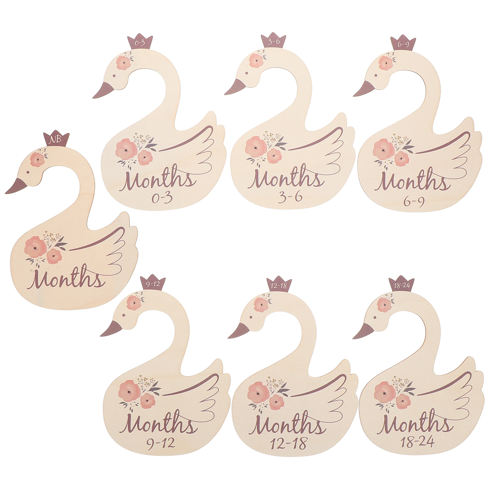 7Pcs Wooden Swan Closet Divide - Closet Organizer Baby 评论和价格