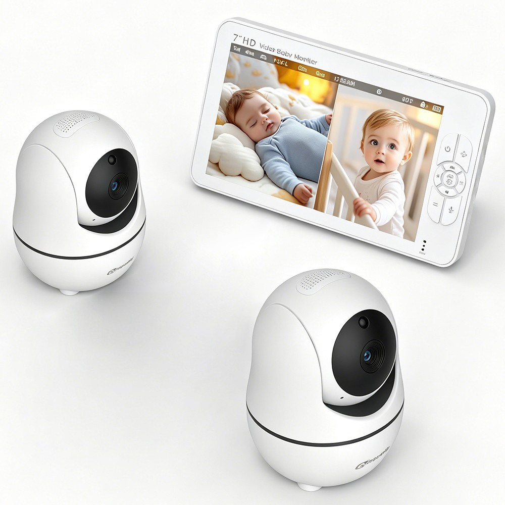 7 Inch HD Split Screen Baby Mo - Baby Monitor Split Screen 评论和价格