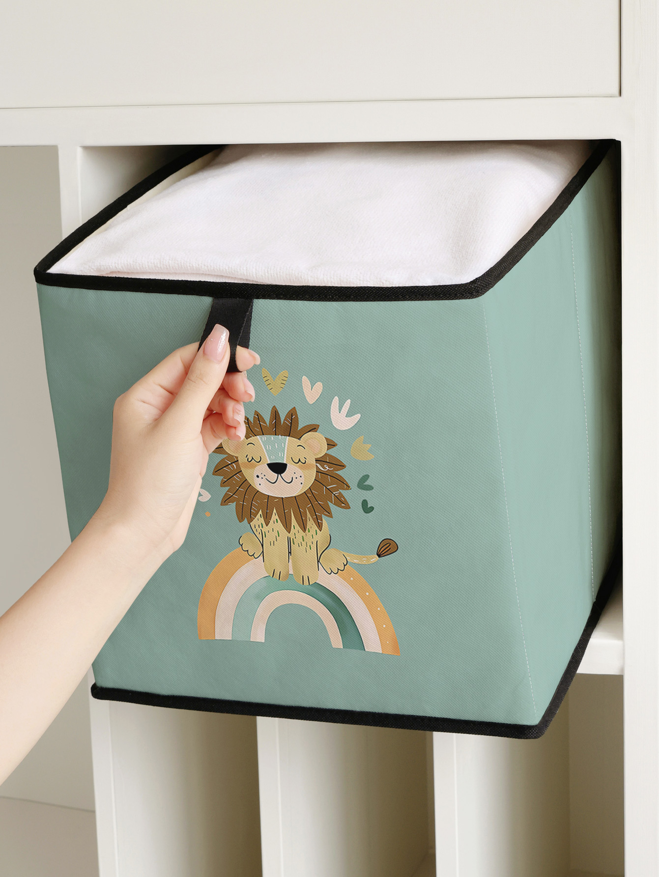 Cute Lion Rainbow Print Foldab - Closet Organizer Baby 评论和价格