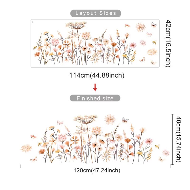 【EFFICIENT 】2X Boho Flower Wal - Baby Nursery Wallpaper Girl 评论和价格