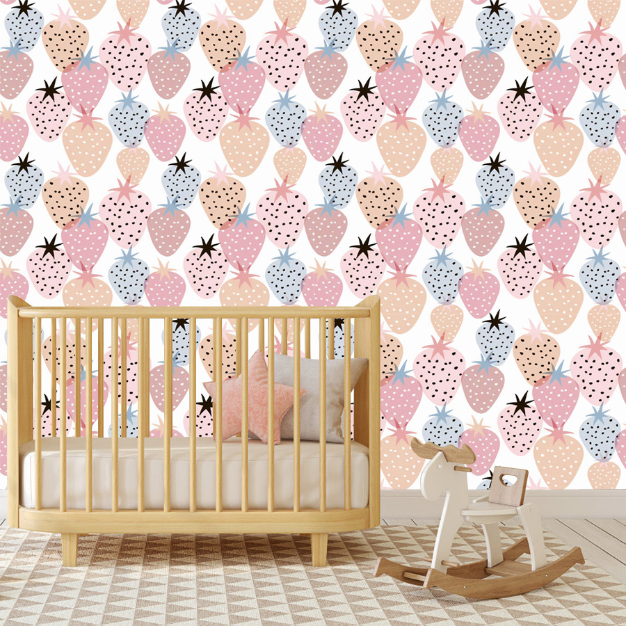 12+ Cute Nursery Strawberry Pa - Baby Nursery Wallpaper Girl 评论和价格