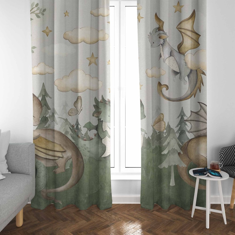 Little Dragon Nursery Curtains - Baby Nursery Curtains 评论和价格