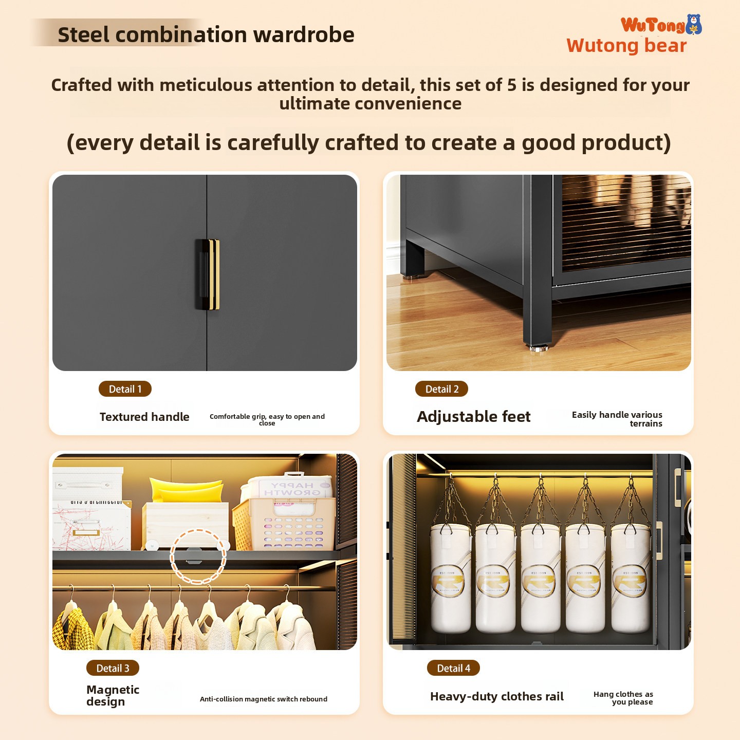 Steel Glass Wardrobe Closet Be - Closet Organizer Baby 评论和价格