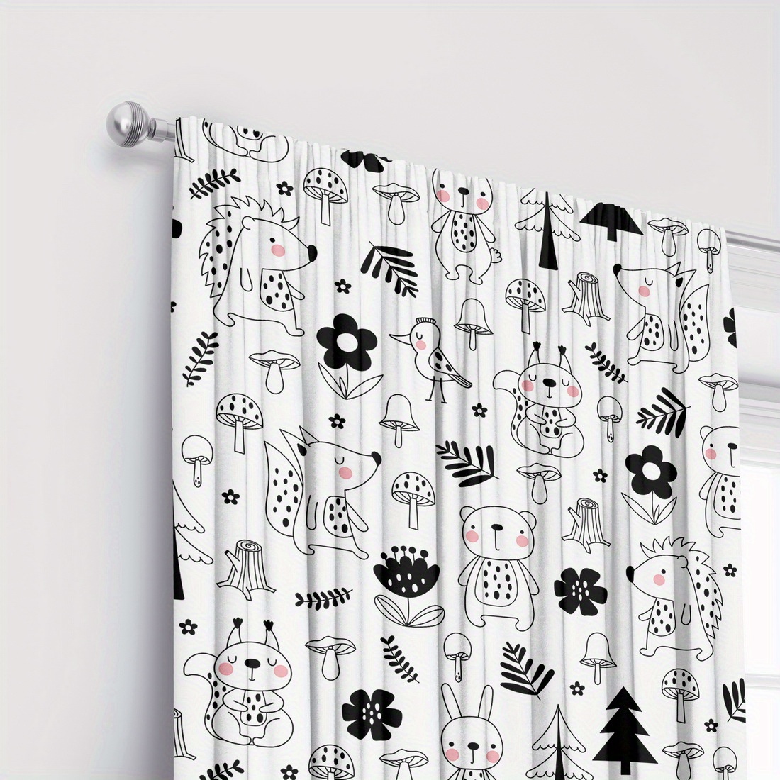 Cute Woodland Forest Nursery C - Baby Nursery Curtains 评论和价格
