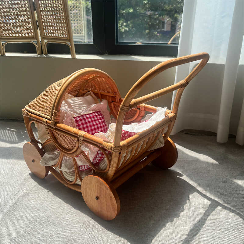 Woven Rattan Baby Stroller Vin - Baby Nursery Plants 评论和价格
