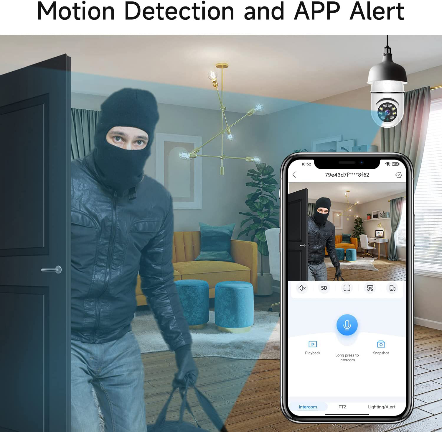 8MP E27 Bulb Surveillance Came - Baby Monitor Split Screen 评论和价格