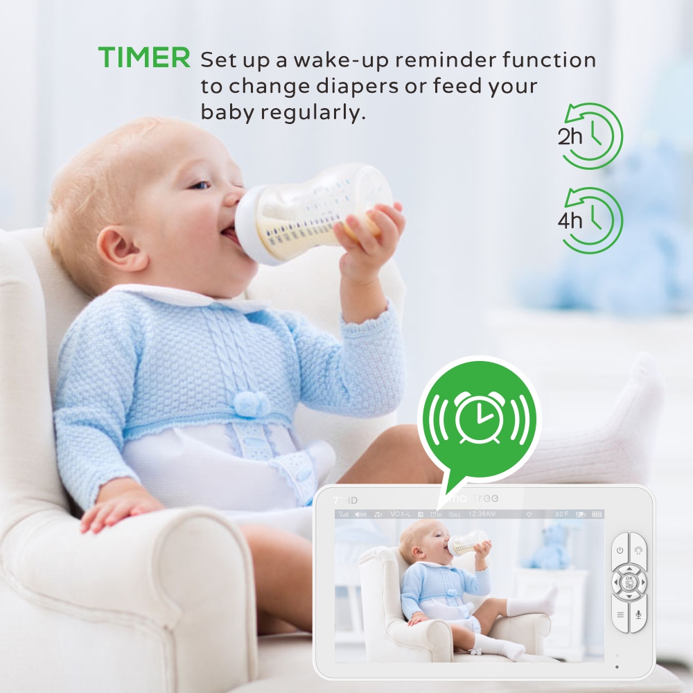 7.0 Inch HD Video Baby Monitor - Baby Monitor Split Screen 评论和价格