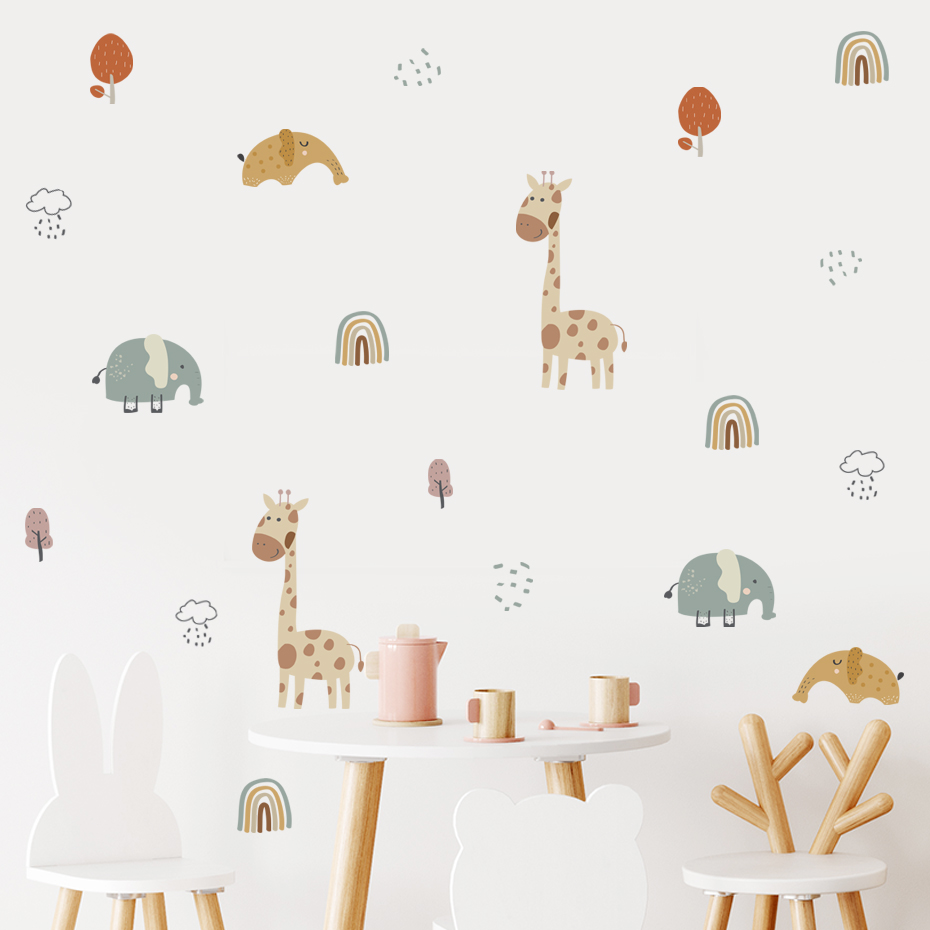 Cartoon Giraffe Elephant Anima - Baby Nursery Plants 评论和价格