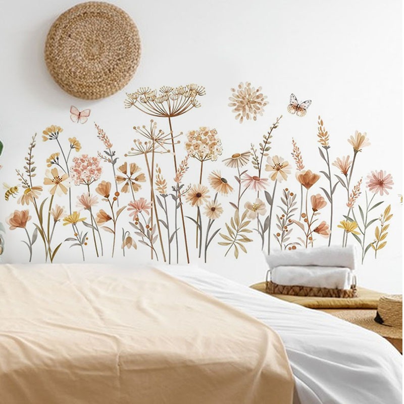 Boho Dandelion Flower Wall Sti - Baby Nursery Plants 评论和价格