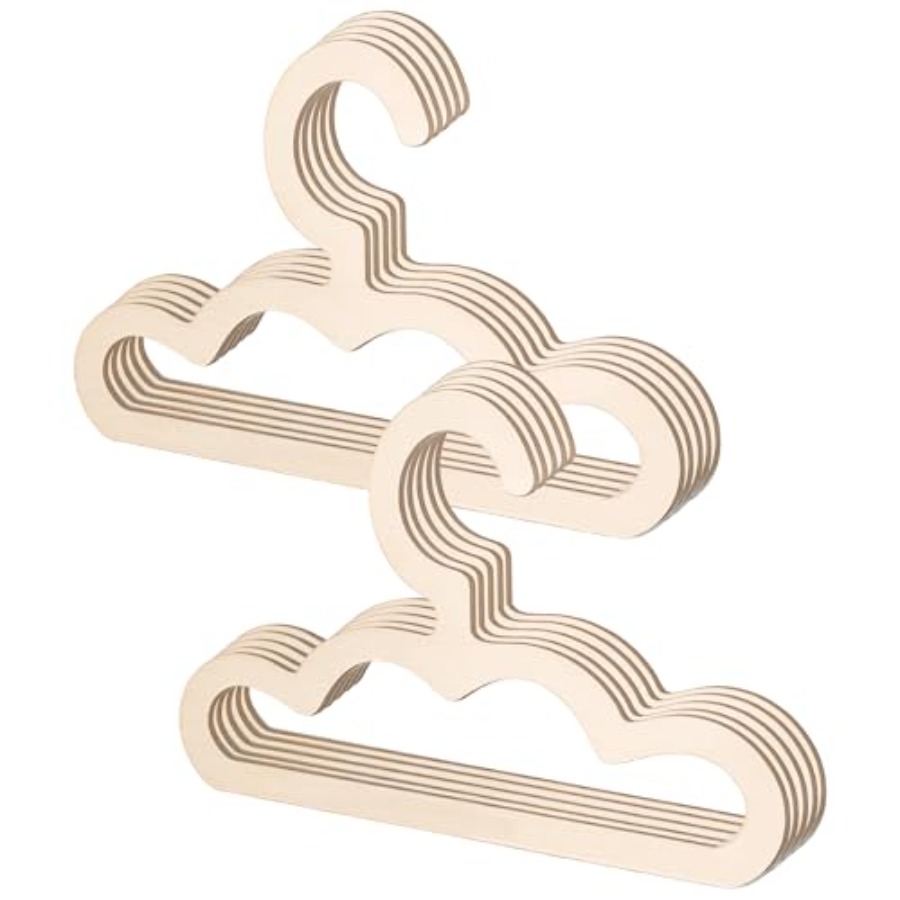 10Pcs Wooden Hangers for Baby  - Closet Organizer Baby 评论和价格