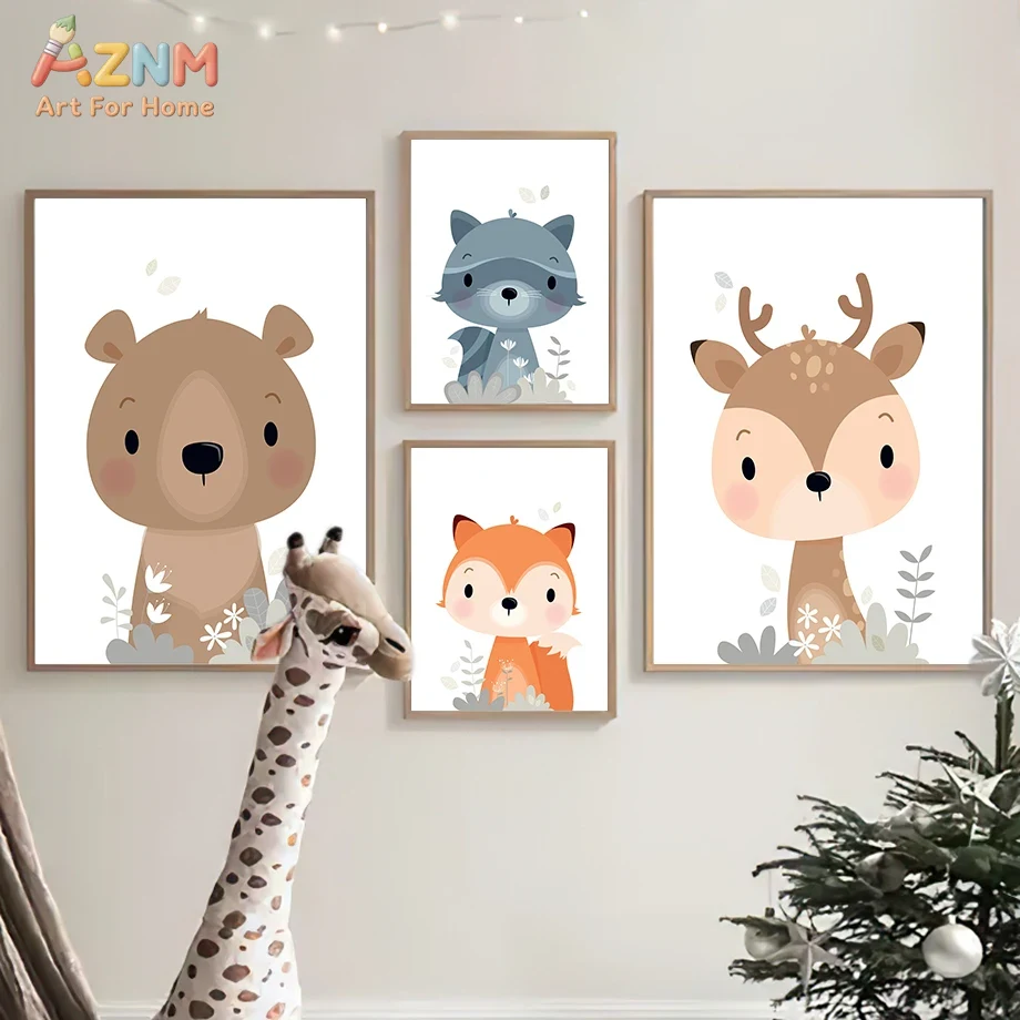 AZNM Cute Woodland Forest Anim - Baby Nursery Plants 评论和价格