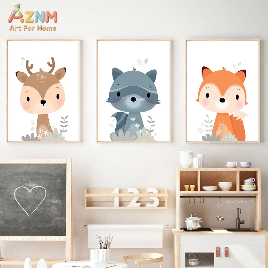 AZNM Cute Woodland Forest Anim - Baby Nursery Plants 评论和价格